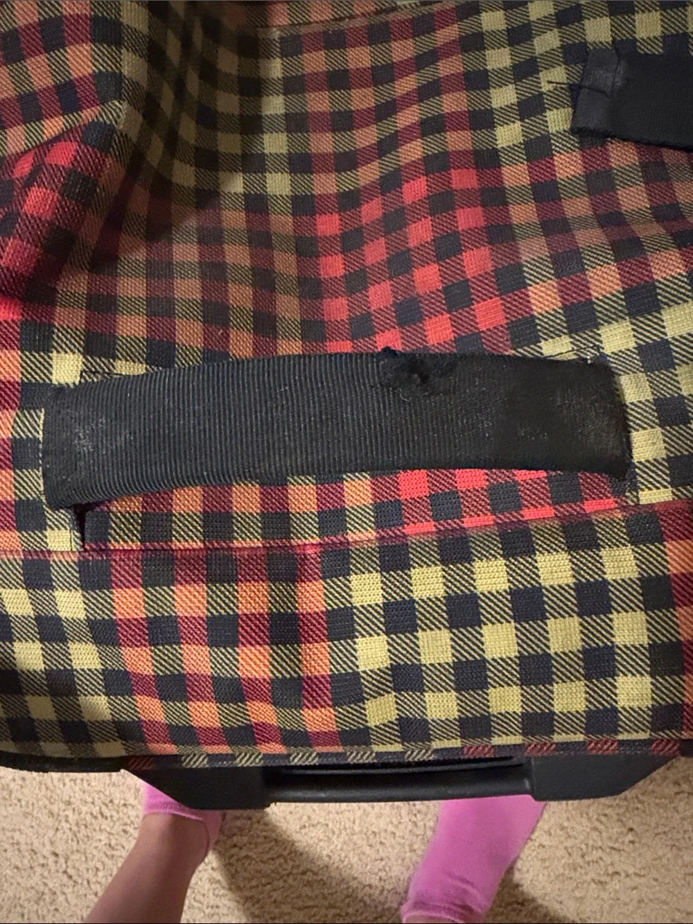 Retro Burton Red, Yellow, Black Plaid Travel Duffel